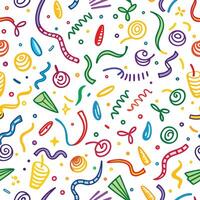 a colorful pattern with confetti streamers vector