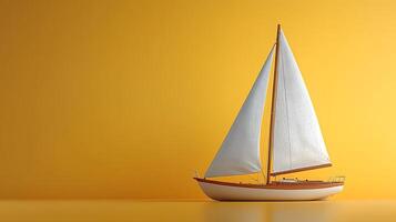 A sailboat on a yellow background photo