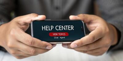 Help center on smartphone photo