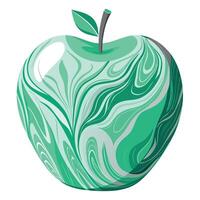 an apple with green swirled design vector