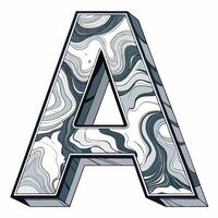 a letter a with a marble pattern vector