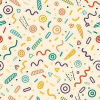 a colorful pattern on a white background various shapes and lines vector