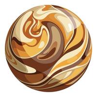 a chocolate ball with swirls on it vector