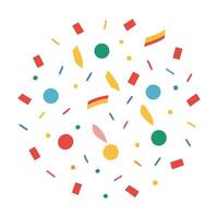 a colorful confetti is scattered on a white background vector