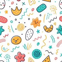 a colorful pattern with various shapes symbols vector