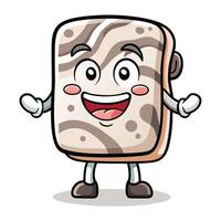 a cartoon character of a slice of bread with arms and legs vector