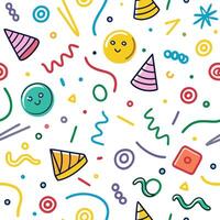 seamless pattern with party hats confetti vector
