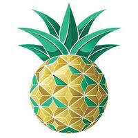 a pineapple with a green and gold design vector