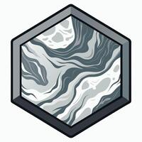 a hexagon with a marble pattern on it vector