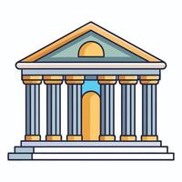 an illustration of a building with columns vector