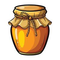 a jar of honey with a rope around it vector