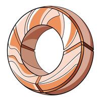 a life ring with a brown and white stripe vector