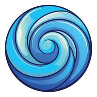 a blue swirl in a circle on a white background vector