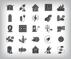 Socket, charging location, green energy, battery and electricity generation design. 25 flat fill energy and charging simple icon set. vector