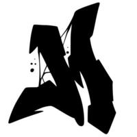 M Font Graffiti Scratch spray Alphabet vector