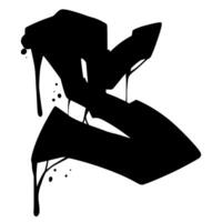 S Font Graffiti Scratch spray Alphabet vector