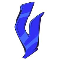 V Graffiti Font Urban Typography. Hiphop Font Illustration vector