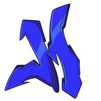 M Graffiti Font Urban Typography. Hiphop Font Illustration vector