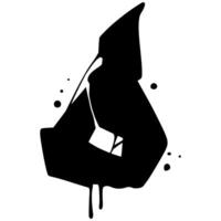 O Font Graffiti Scratch spray Alphabet vector