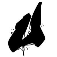 U Font Graffiti Scratch spray Alphabet vector