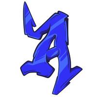 A Graffiti Font Letter Urban Typography. Hiphop Font Illustration vector
