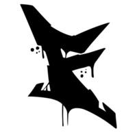 F Font Graffiti Scratch Brush Alphabet vector