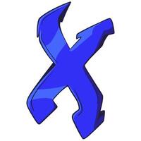 X Graffiti Font Urban Typography. Hiphop Font Illustration vector