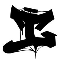 I Font Graffiti Scratch Brush Alphabet vector