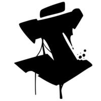 J Font Graffiti Scratch spray Alphabet vector
