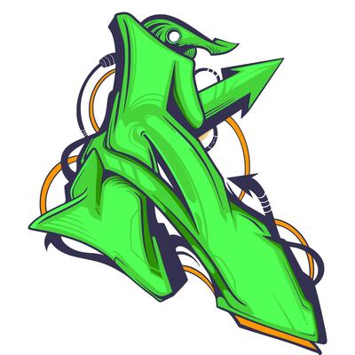A Graffiti Font design Urban Typography. Hiphop Font Illustration