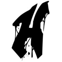 H Font Graffiti Scratch Brush Alphabet vector