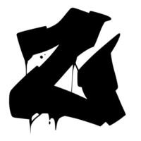 Z Font Graffiti Scratch Brush Alphabet vector