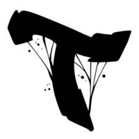 T Font Graffiti Scratch spray Alphabet vector