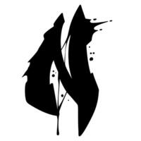 N Font Graffiti Scratch spray Alphabet vector