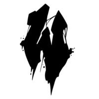 W Font Graffiti Scratch Brush Alphabet vector