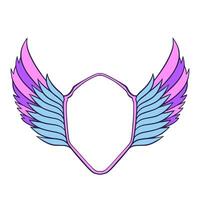 Wing frame logo decoration art design vector