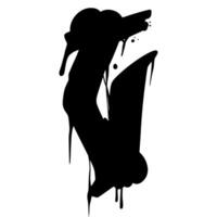 V Font Graffiti Scratch spray Alphabet vector