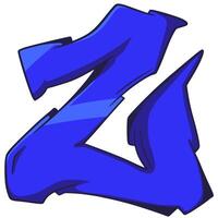 Z Graffiti Font Urban Typography. Hiphop Font Illustration vector