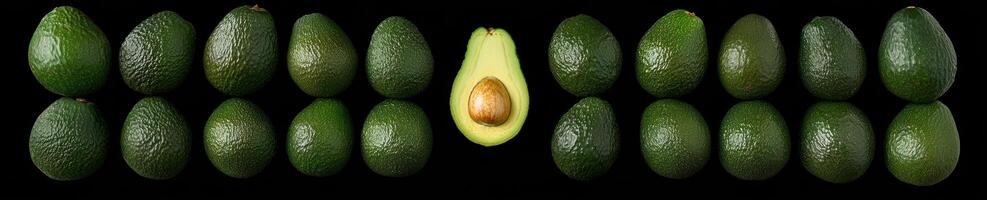 Fresh avocado arrangement for healthy food themes and culinary designs photo