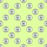 Trading on Phone Candlestick Chart on Screen round colored seamless pattern vector