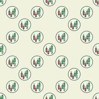 Dollar and Candlestick Chart Trading circle shaped colored seamless pattern vector