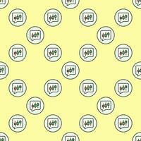 Speech Bubble and Candlestick Chart round colored seamless pattern vector