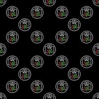 Stock Market Trading Crypto Trader round seamless pattern in outline style vector