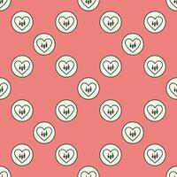 Heart with Candlestick Chart Trading Lover colored round seamless pattern vector