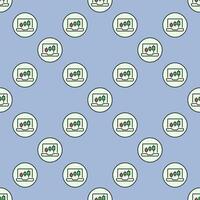 Candlestick Chart on Laptop Screen Trading circle shaped colored seamless pattern vector