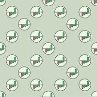 Circle with Candlestick Chart colored seamless pattern vector