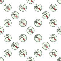 Magnifying Glass with Candlestick Chart Crypto Trading colored round seamless pattern vector