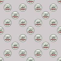 Computer and Candlestick Chartvector Trading circle shaped colored seamless pattern vector