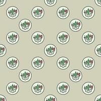 Candlestick Chart on Cog wheel colored round seamless pattern vector