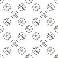 Crypto Trading Magnifying Glass with Candlestick Chart linear round seamless pattern vector